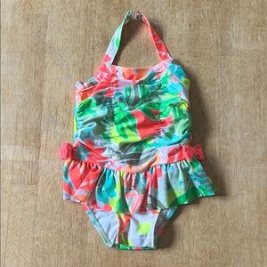 Cat & Jack Colorful Floral Kids One Piece Swimsuit